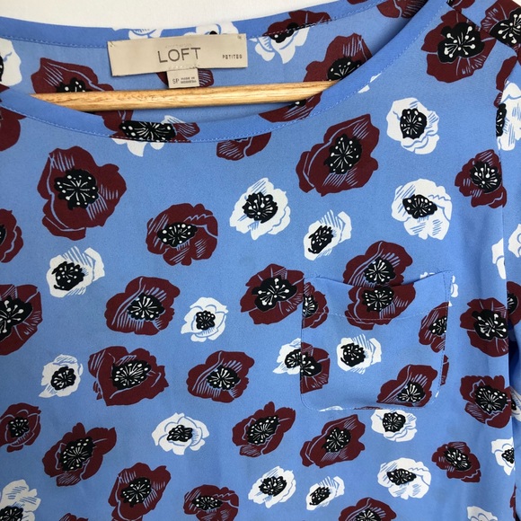 Loft Floral Blouse Small Petite - Picture 2 of 3